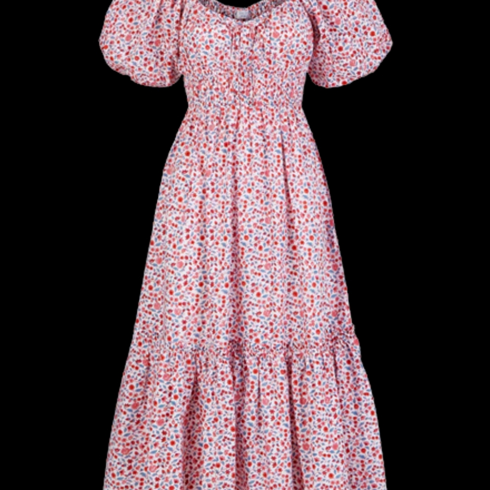 PINK CITY PRINTS Sweetheart Rah Rah Dress, Scarlet Forest, XS - Picture 7 of 8